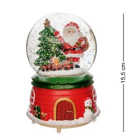 PM-64 Шар со снегом муз. с подсветкой «Привет от Санты»