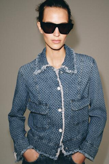 ZARA ДЖИНСОВАЯ КУРТКА — ZW COLLECTION, СИНИЙ
