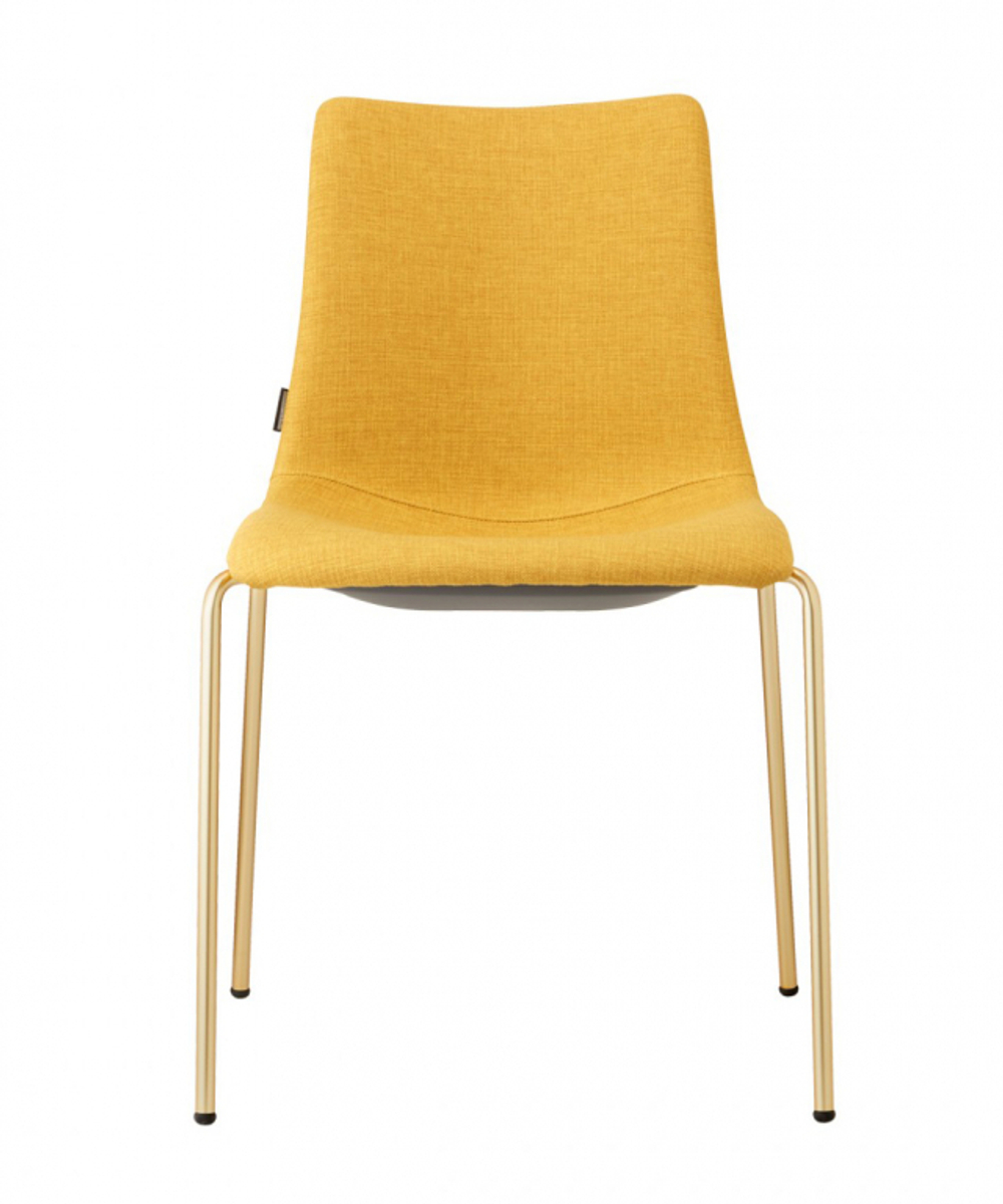 Стул с обивкой Scab Design Zebra Pop 4 legs, сатинированная латунь, желтый