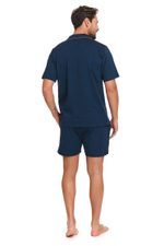 Мужская легкая пижама в классическом стиле (Размер: XL) (Цвет: темно-синий)