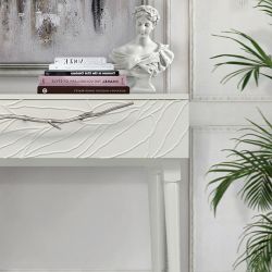 Консоль Арт Колор leaves Стайл Сильвер Белый опал