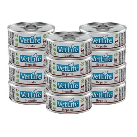 Консервы FARMINA Vet Life Cat Hepatic для кошек при заболевании печени (паштет) - набор 12х85 гр