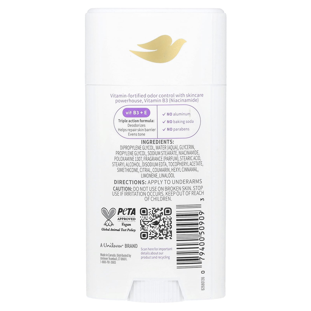 Dove, Vitamin Care + дезодорант, лаванда и ромашка, 74 г (2,6 унции)