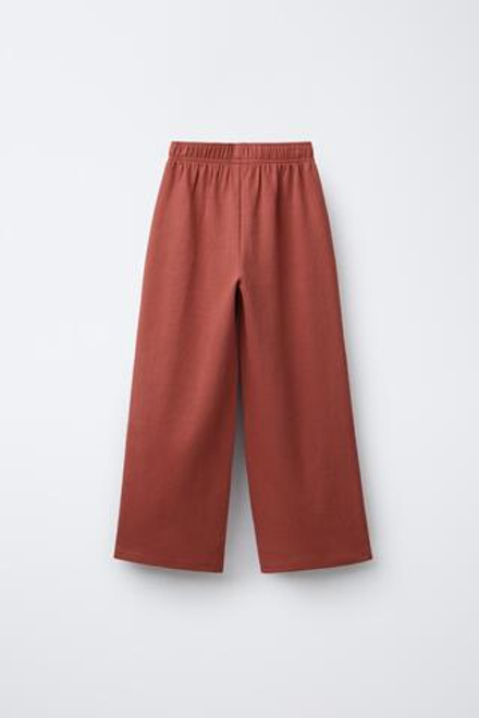 ZARA ОДНОТОННЫЕ БРЮКИ INTERLOCK, ЧЕРЕПИЧНЫЙ