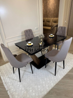 Кухонный раздвижной стол "Вирджиния", черный мрамор