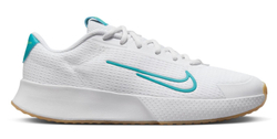 Женские Кроссовки теннисные Nike Court Vapor Lite 2 - white/lime blast/gum light brown/teal nebula