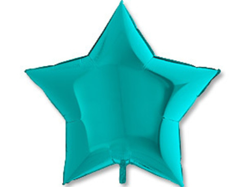 Г 36"/91 см, Звезда, Металлик, Бирюзовый (Tiffany), 1 шт