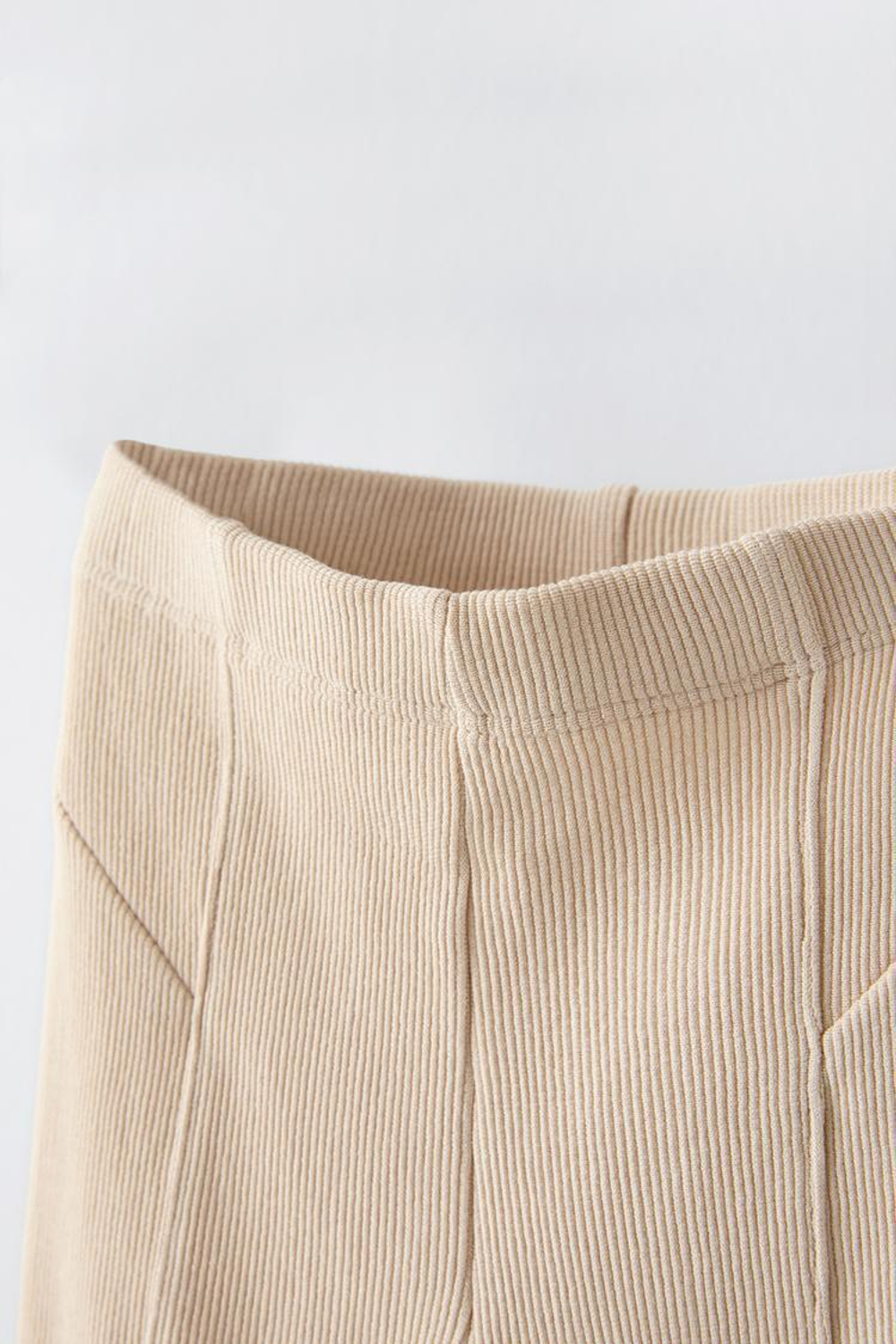 ZARA ЛЕГИНСЫ FLARE ИЗ ТКАНИ ОТТОМАН, ЭКРЮ