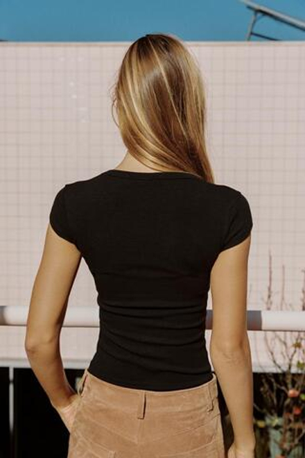 ZARA ФУТБОЛКА С ШИРОКИМ ВЫРЕЗОМ, УГОЛЬНЫЙ