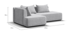 Угловой диван левый Кинг Твин Шенилл Клауд серый
