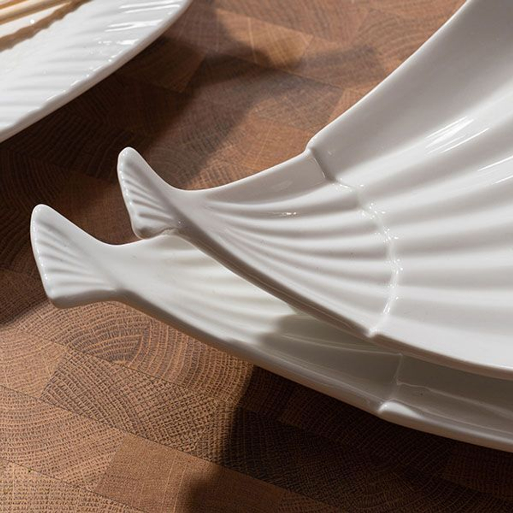 Блюдо «Кунстверк» веер;фарфор;,H=40,L=205,B=175мм;белый (Цвет: белый)