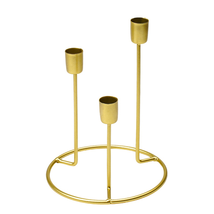 Металлический подсвечник, Д155 Ш155 В200, золотой