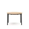 Montuiri Круглый раздвижной стол из дубового шпона с ножками черного цвета, Ø90(130) см