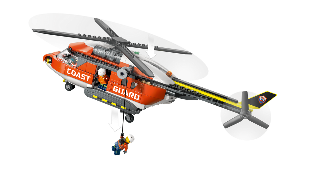 Конструктор Лего Сити Вертолёт береговой охраны 60503 | LEGO City Coast Guard Helicopter | спасательный 551 деталей 7+