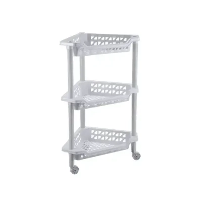 ЭТАЖЕРКА УГЛОВАЯ ТЕРЕЗА 3 ПОЛКИ 400Х270Х610 ММ (Светло-серый)