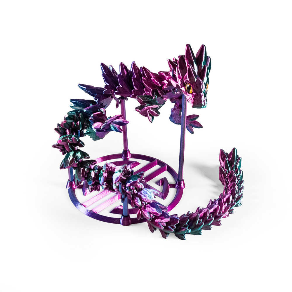 Подставка для дракона и шарнирных фигурок, разборная, 3D печать, красно-сине-зеленая