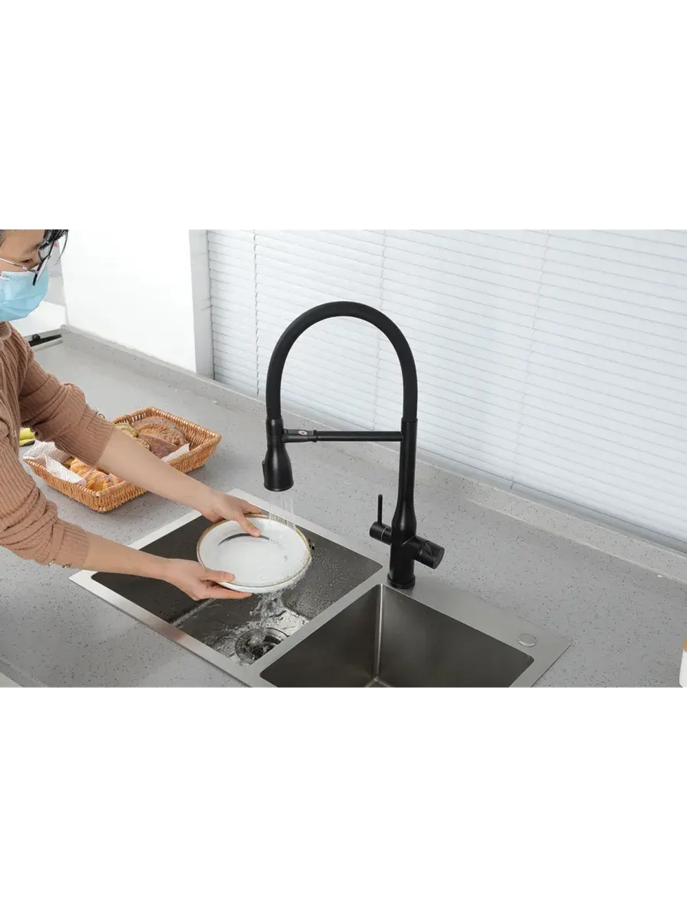 Смеситель для кухни с подключением к фильтру Gappo G4399-76