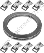 ЗУБР 3м х 8 мм, 8 замков, набор: хомут универсальный нержавеющий, Профессионал (37811-H8)