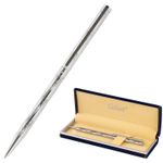 Ручка подарочная шариковая GALANT "ASTRON SILVER", корпус серебристый, детали хром, узел 0,7 мм, синяя, 143527
