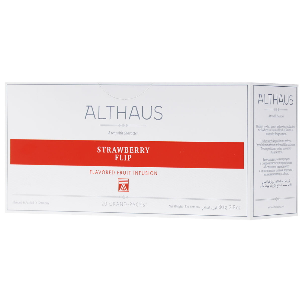 Чайный напиток ягодный Althaus Grand Pack Strawberry Flip в пакетиках для чайника, 20 шт