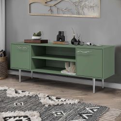 Тумба под ТВ Арт Колор matte 155см Стайл Сильвер Зеленый нефрит матовый