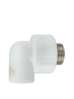 Угольник комбинированный PPR наружная резьба 20х 3/4,  белый, РТП (75/25)