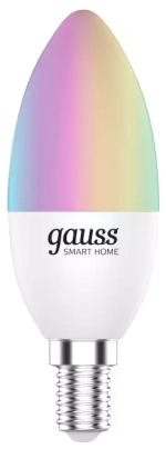 Лампа Gauss Smart Home С37 5W 470lm 2700-6500К Е14 RGBW+изм.цвет.темп.+диммирование LED 1190112