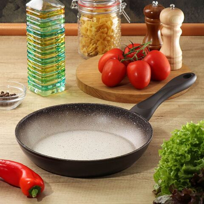 Сковорода алюминий, 24 см, антиприг, Daniks, Омбре, FPW-24-SM-AMBR-BLK, индукц