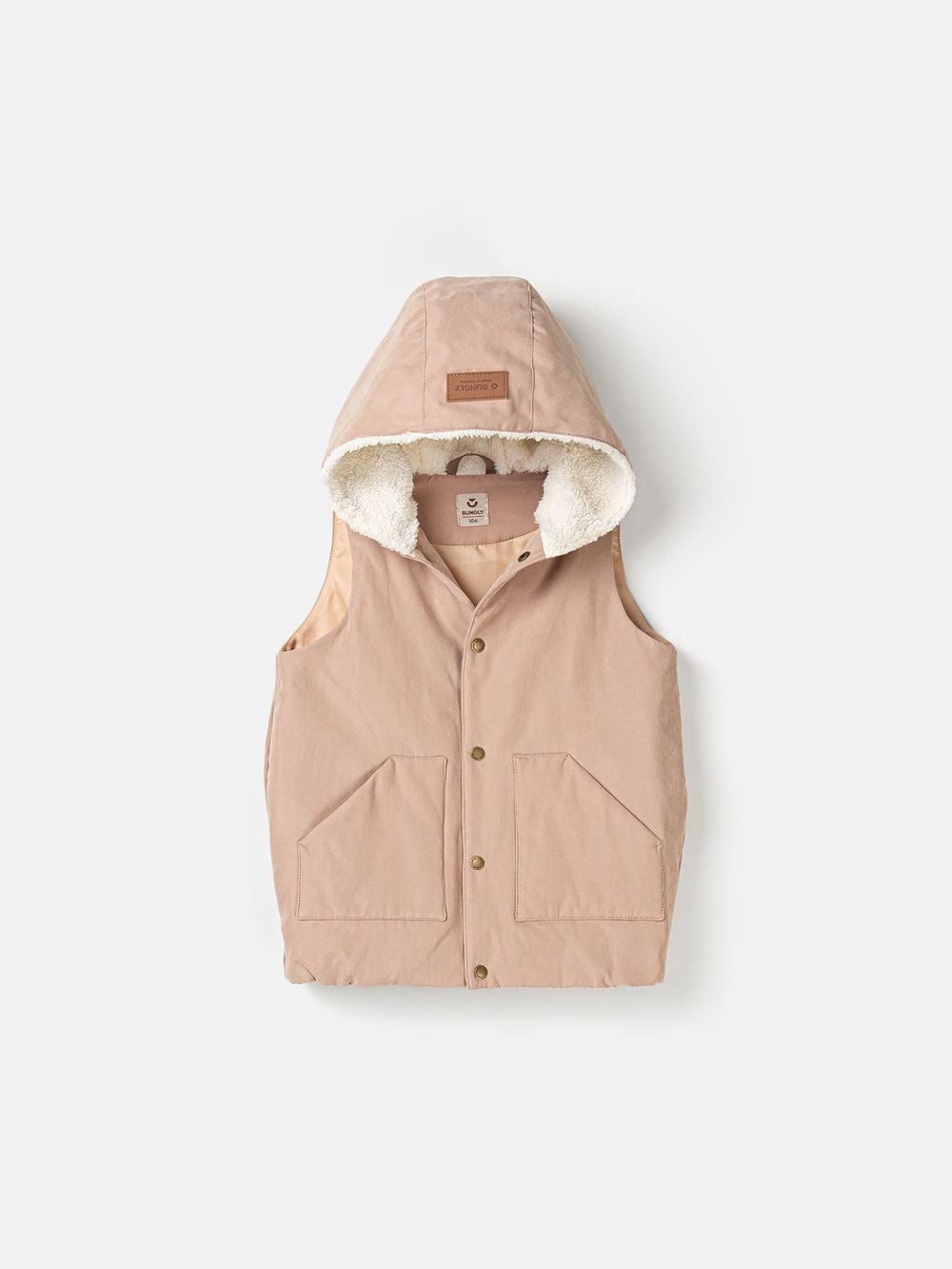 Жилет на кнопках с капюшоном "Беж"