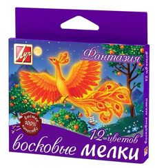 Мелки восковые, 12 цветов, круглый