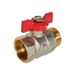 Кран шаровой полнопроходной ROMMER - 1"1/4 (ВР/НР, PN40, ручка-бабочка)