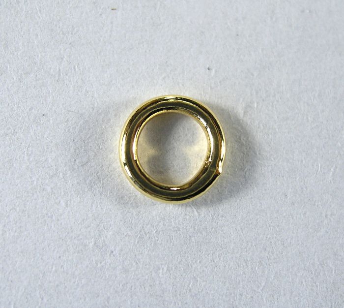 Кольцо неразъемное, 6x1 мм, позолоченное, 5 шт.