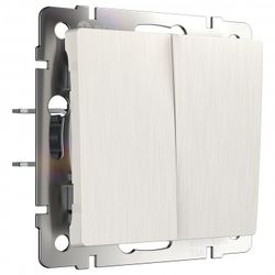 Выключатель двухклавишный без рамки Werkel перламутровый рифленый W1120013