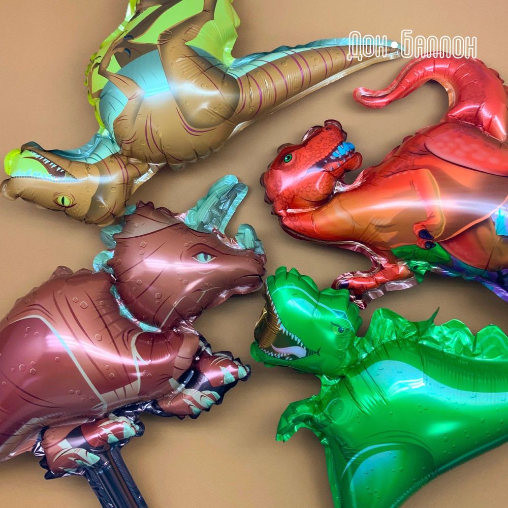 Шар с клапаном (14"/36 см) Мини-фигура, Динозавр Трицератопс