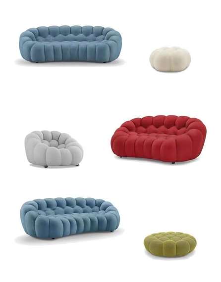 Двухместный диван Bubble 176 см, серый