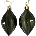 Ёлочные игрушки «Таинственное очарование» Капля 8 см (набор 2шт), изумруд