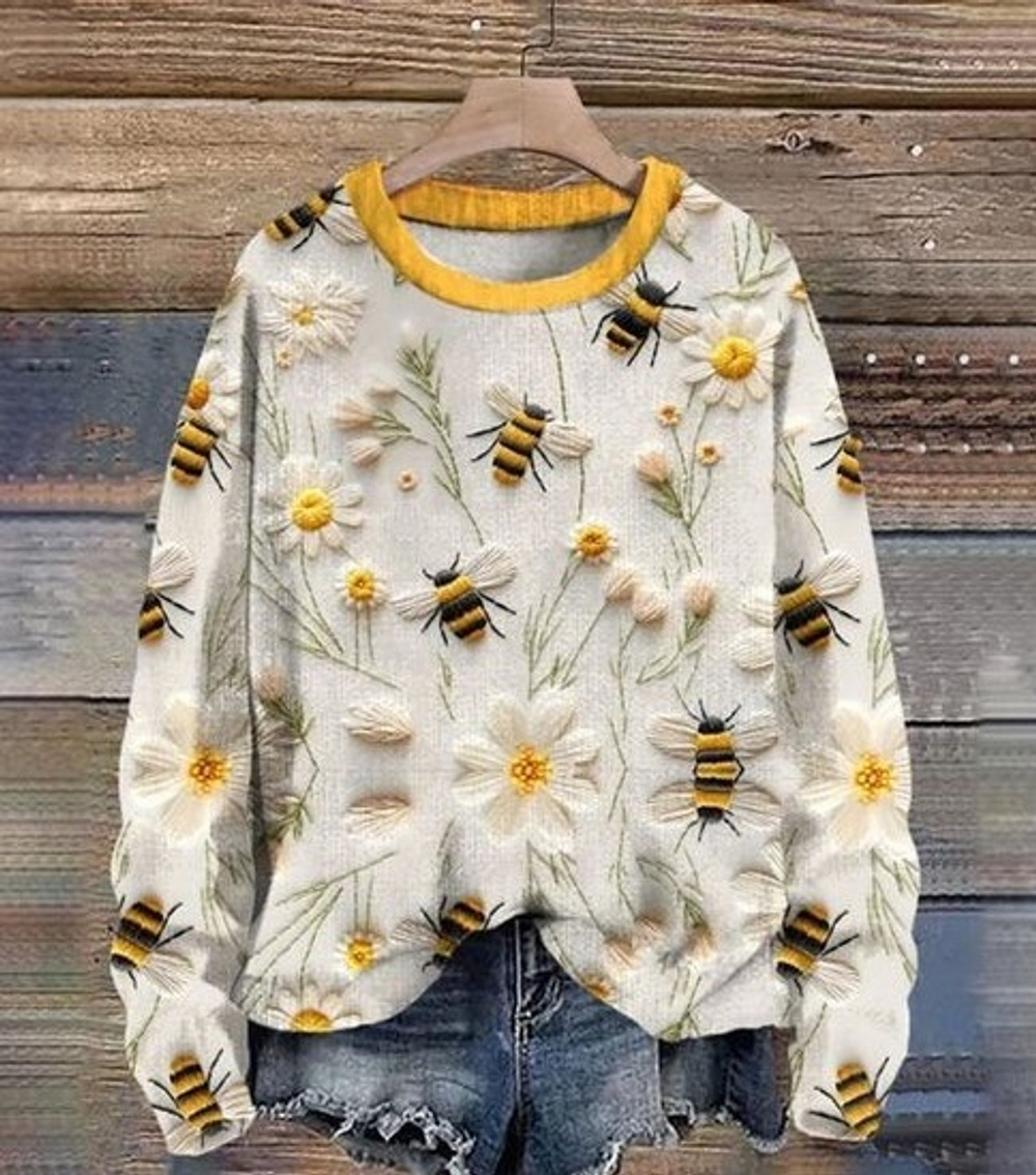 Футер 2-н петля ВЯЗАНЫЕ пчелки