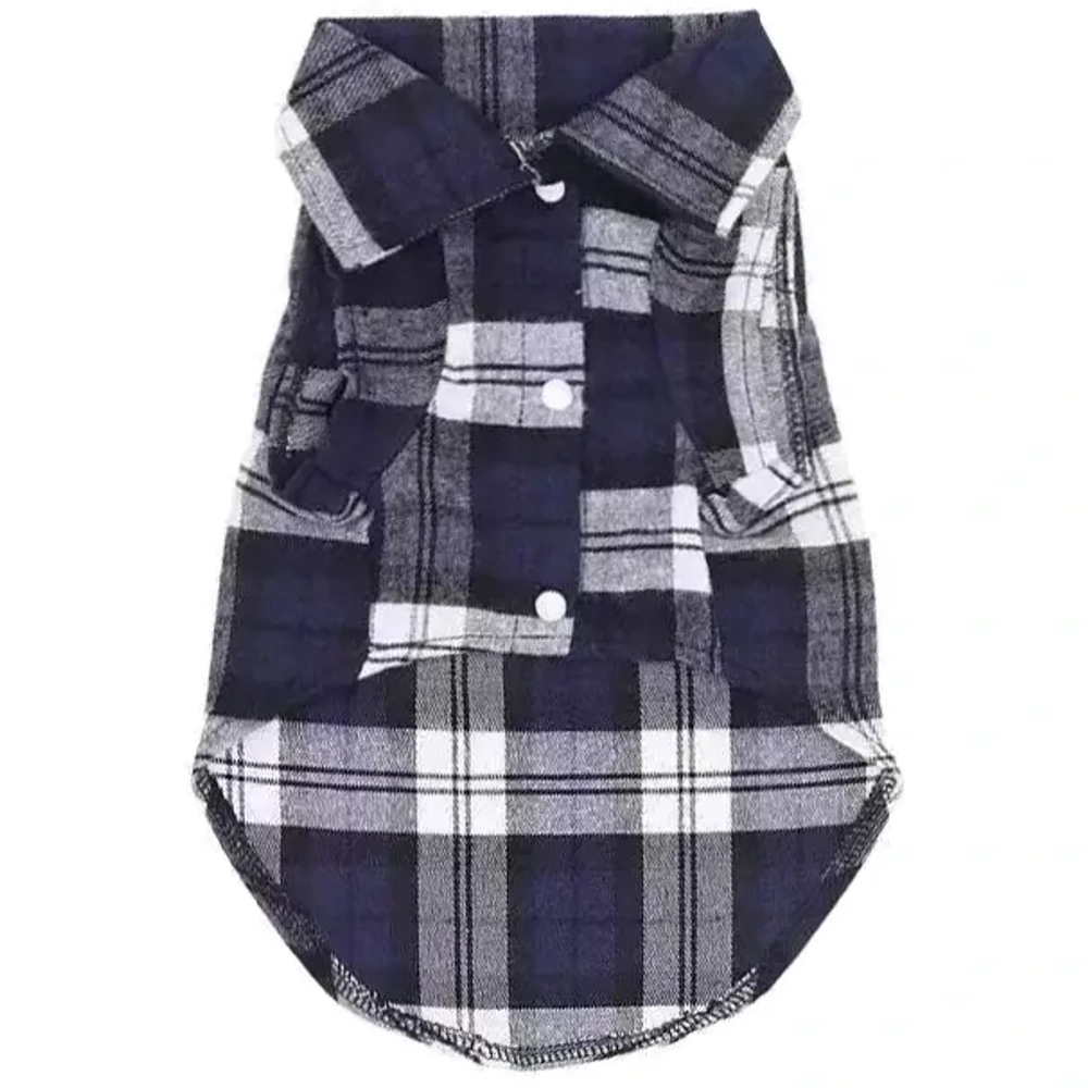 Кофта - рубашка фланелевая для мелких пород собак и кошек «BRO Style», цвет синий, р L