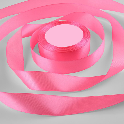 Лента атласная / 25 мм / цвет: насыщенный розовый