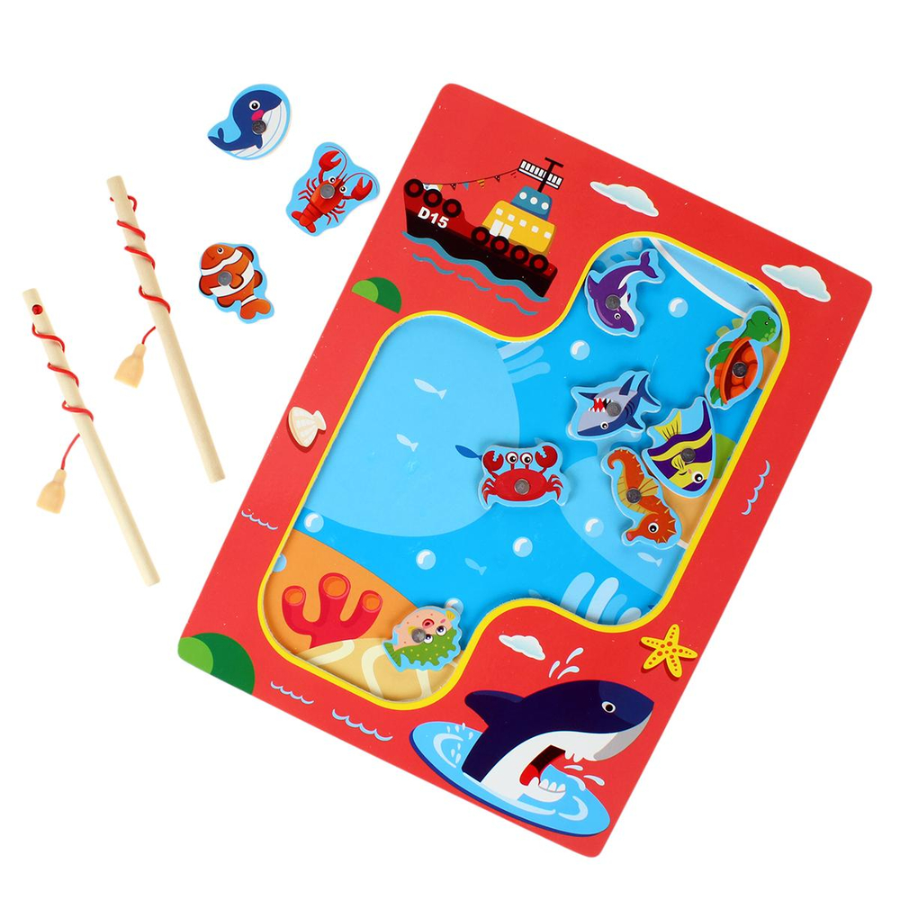 Развивающая игрушка деревянная Рыбалка магнитная, C-41816