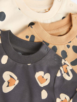 Боди с коротким рукавом для малышей Next K93-661, 3 шт., Серый, Оранжевый, Бежевый