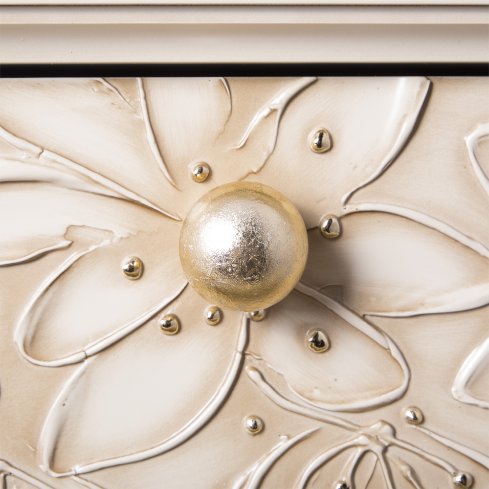 Комод Терра-3 с 3 ящиками Айвори Мраморное золото