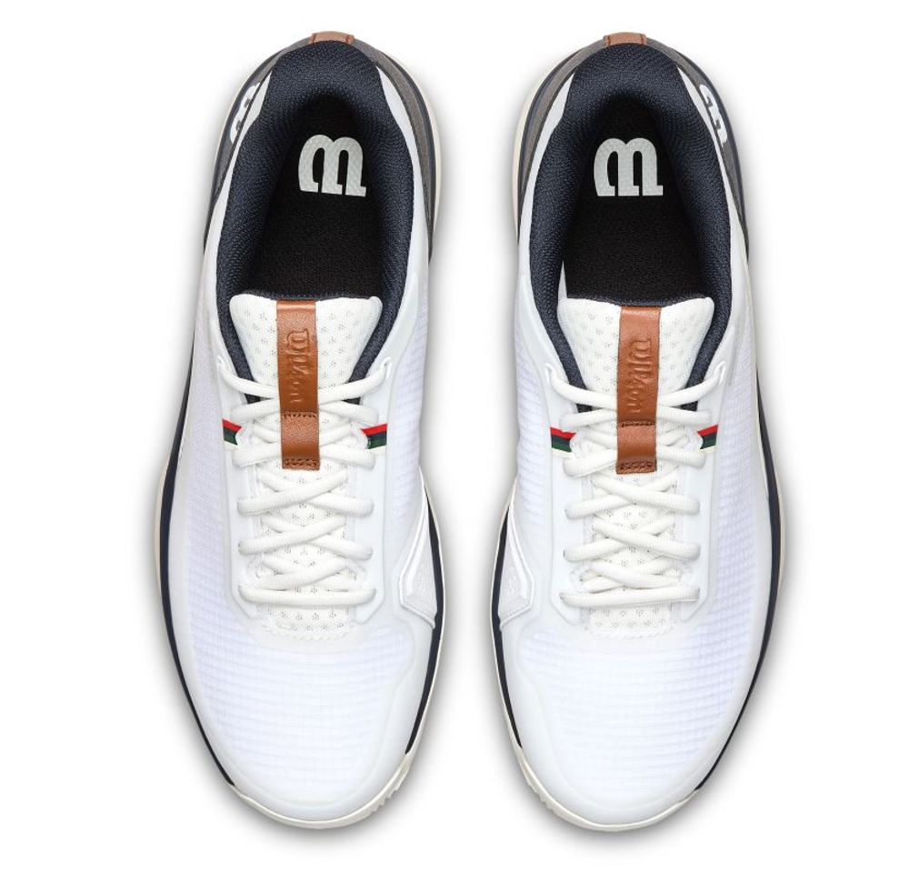 Мужские кроссовки теннисные Wilson Rush Lite 5 Clay - white/navy blazer/tofu