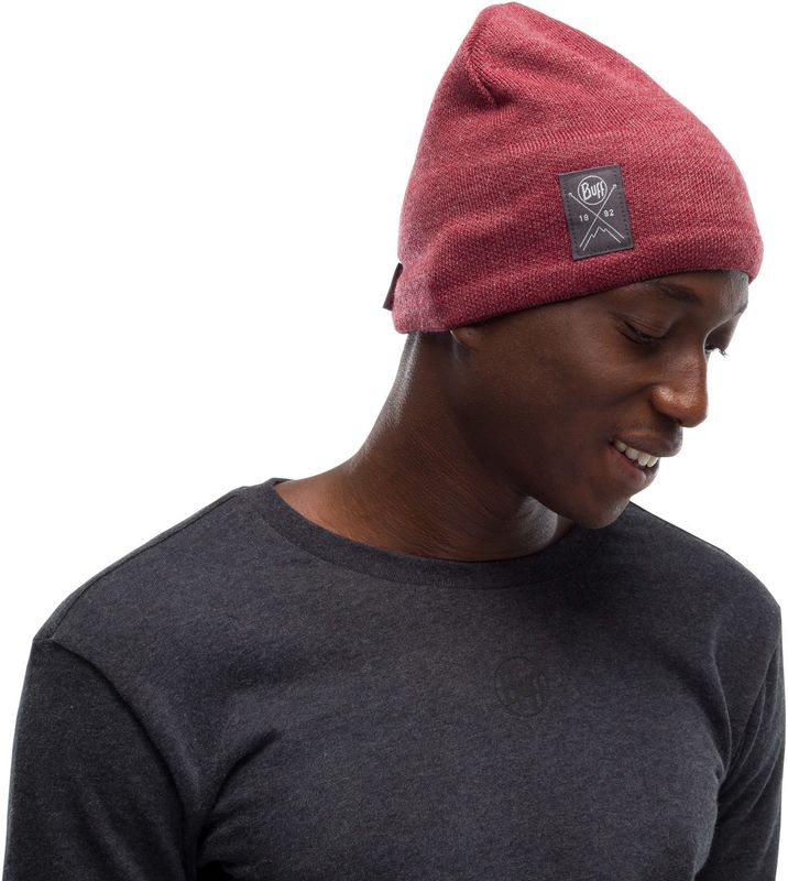Шапка вязаная с флисом Buff Hat Knitted Polar Solid Maroon Фото 2
