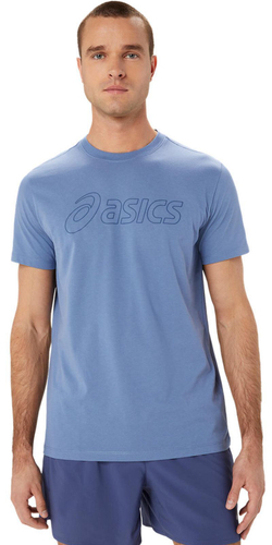 Мужская теннисная футболка Asics Logo Short Sleeve T-Shirt - denim blue/thunder blue