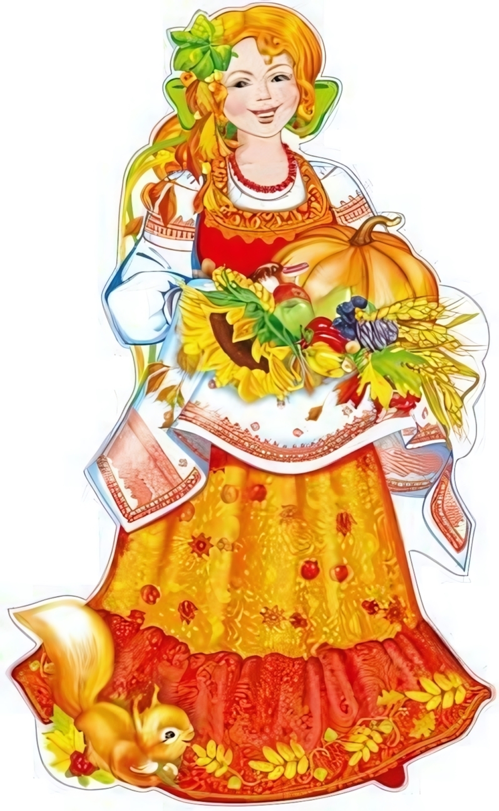 Плакат вырубной А3 500х350мм. двухсторонний (УФ-лак) "Красавица Осень" (Сфера)