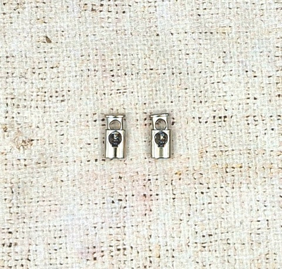 Фиксатор для шнура металл, р. 19.5х8.86 мм,  никель