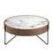 Круглый журнальный столик 2138/MH2303A из ореха и мраморной керамики