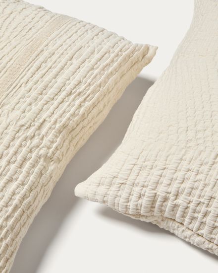 Комплект из 2 чехлов для подушек Raylo из хлопка с текстурой и полосками 50 x 50 см