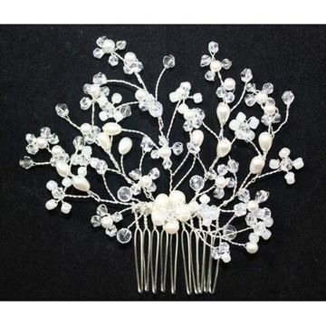 Гребешок горный хрусталь, жемчуг "Летто" (Итальянский дизайн)